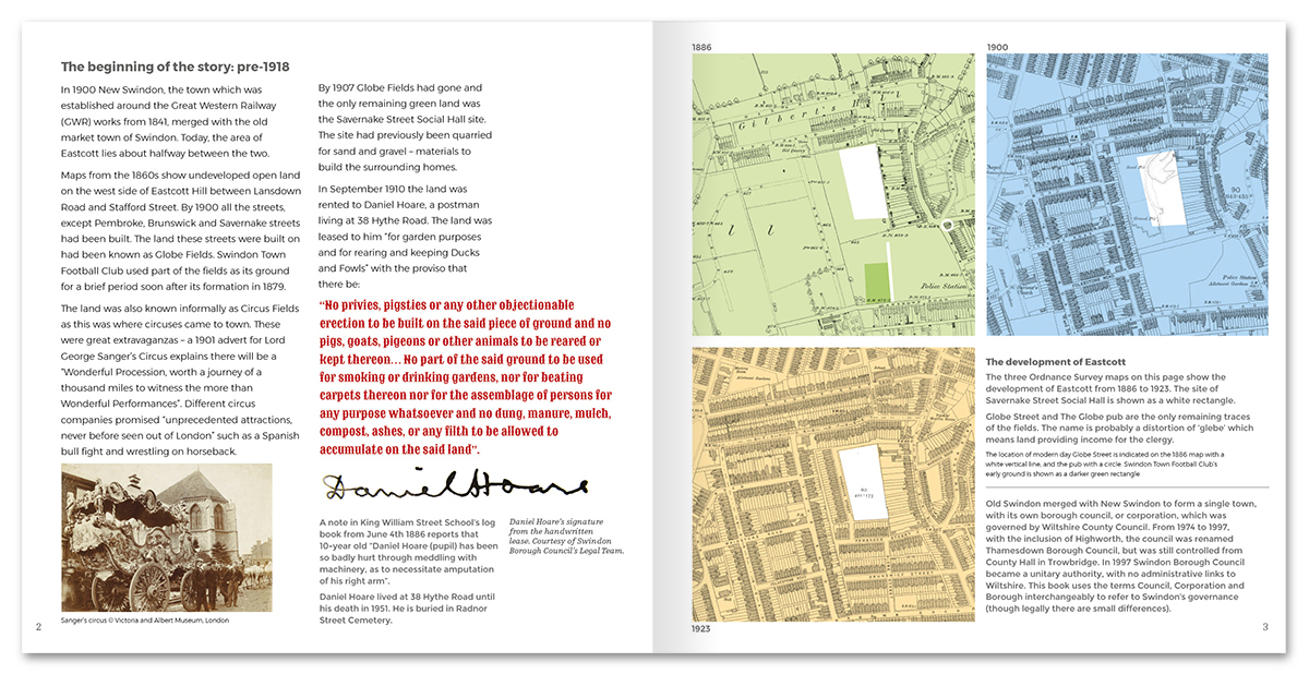 maps showing historical development of the eastcott, Swindon area