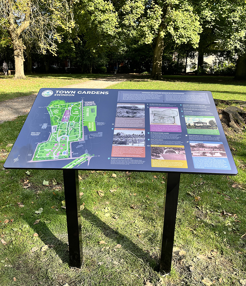 interpretation panel, parks and gardens of special interest, town gardens, swindon