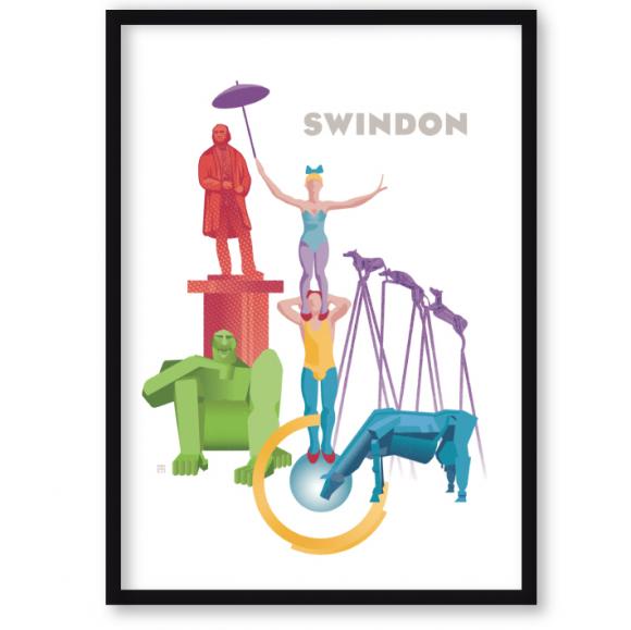 art print of Swindon – statues