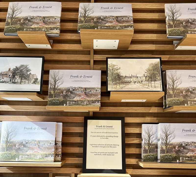 bookshop display, art book, swindon, watercolour, Frank Quinton